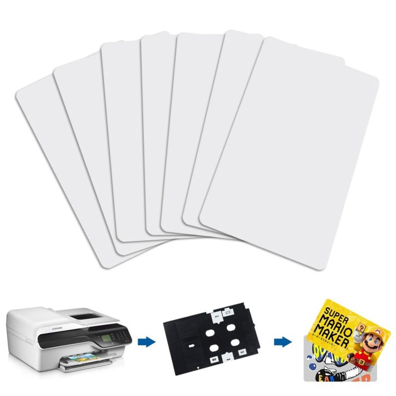 Timeskey NFC 10pcs NFC Tags Blank NFC Cards Inkjet PVC Cards Ntag215 NFC Tags Programmable NFC Printable Card NFC Business Card NFC Tags iPhone Compatible with Epson and Canon Inkjet Printers, Credit Card Size - Image 1